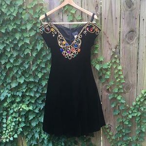 Jeweled Black Cocktail Dress Size 4